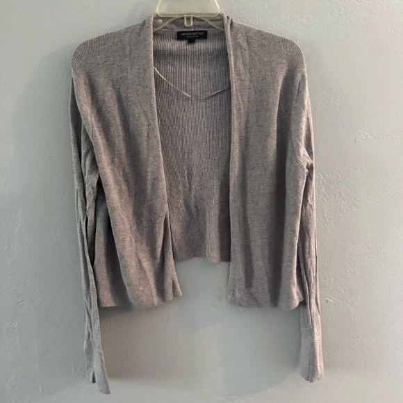 Banana Republic Silk Cotton Light Gray Women's Cardigan Medium - Picture 1 of 4